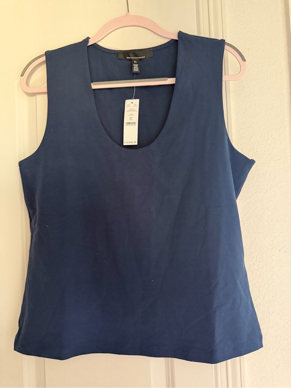 White House Black Market Admiral Blue Scoop Neck Sleeveless Tank XL